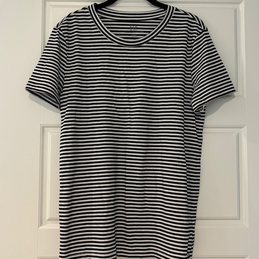 Set of 3 Women's Gap Black and White Striped Tops Size M Tall - Picture 6 of 16
